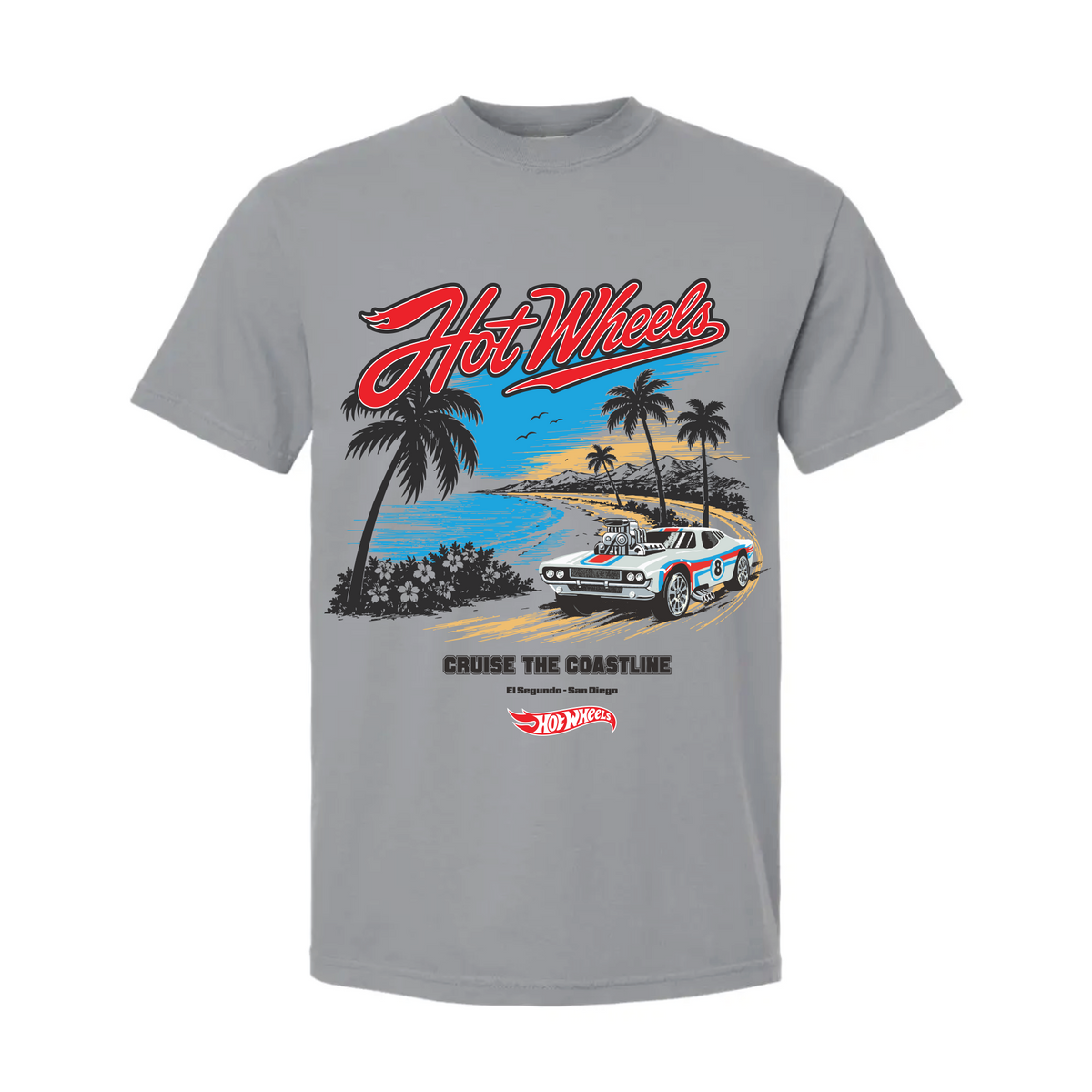 Hot Wheels Cruise the Coastline Gray T-shirt