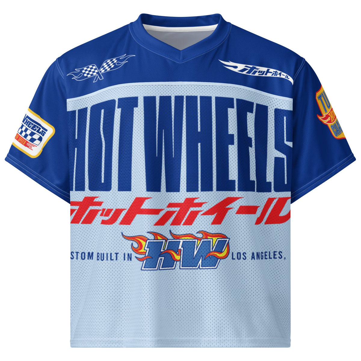 Hot Wheels in Katakana Blue Boxy Jersey