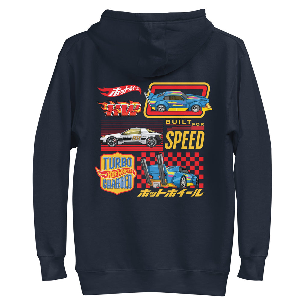 Hot Wheels in Katakana Navy Embroidered Hoodie