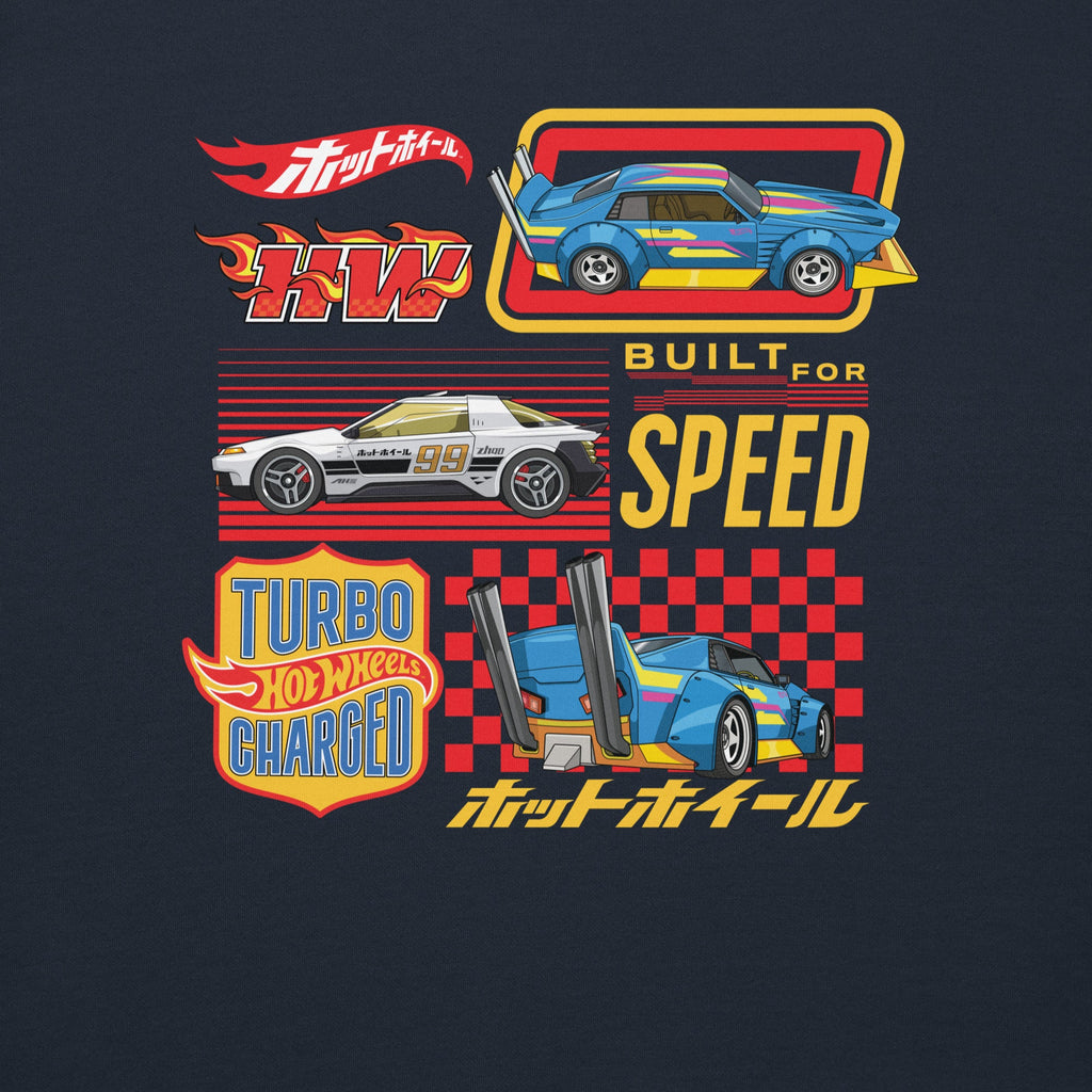 Hot Wheels in Katakana Navy Embroidered Hoodie